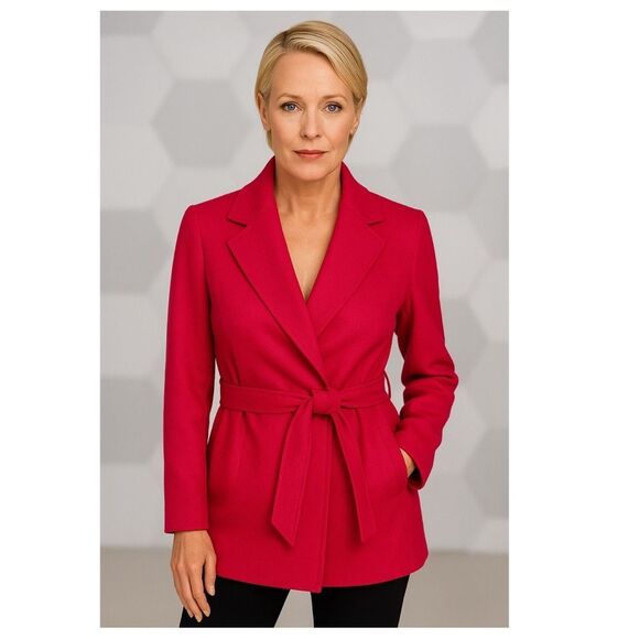 St. John Black Label Deep Pink belted blazer jacket, size XS - Picture 1 of 13